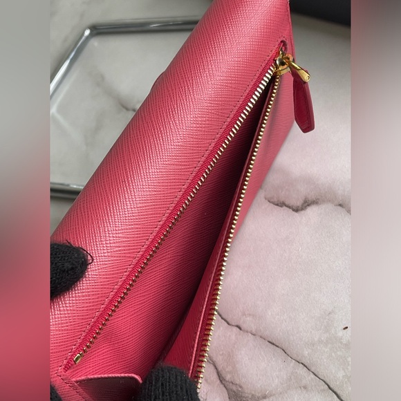 Prada saffiano fiocco portafoglio  pattina PEONIA long wallet - Picture 10 of 14